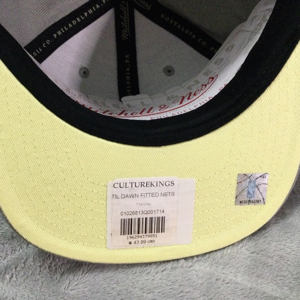 Mitchell & Ness New Jersey Nets Gray and Pink Fitted Hat - Picture 6 of 9